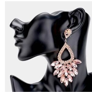 Elegant Pink Crystal Drop Earrings